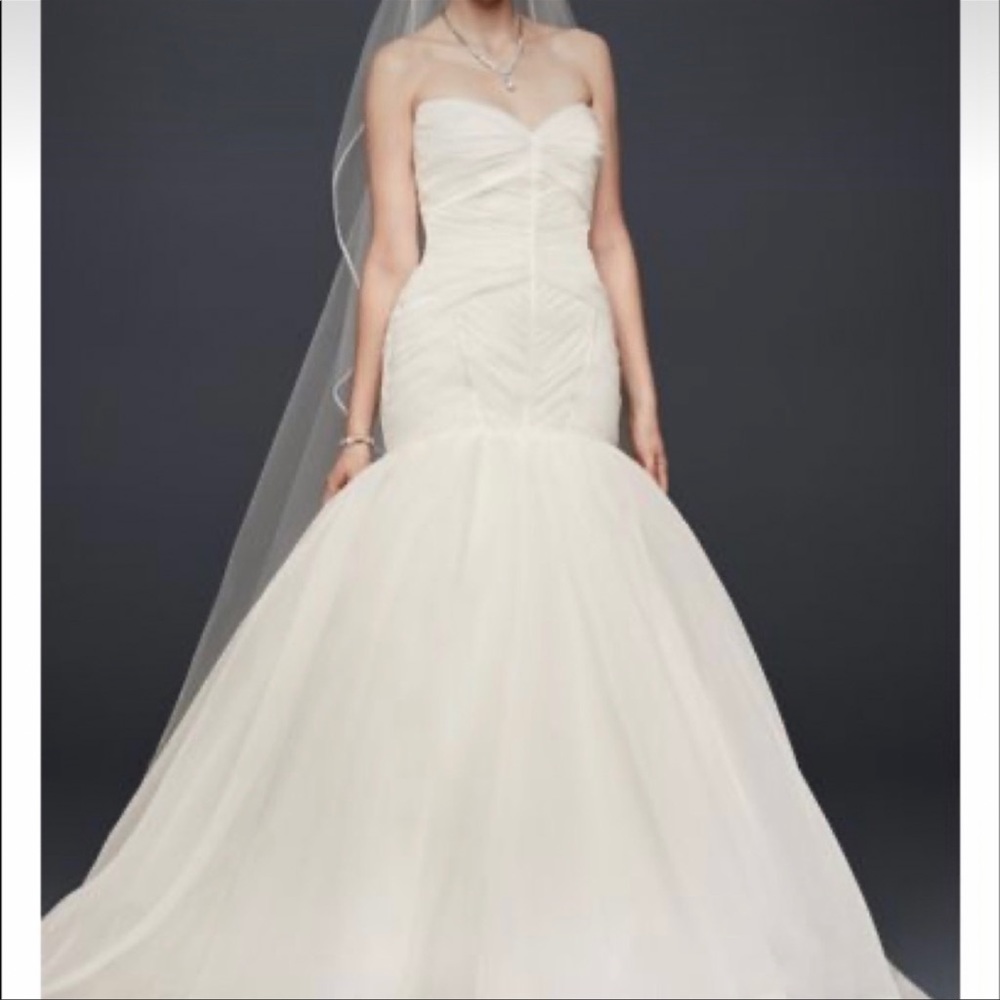 Zac Posen off-white wedding gown; size 16; been professionally cleaned